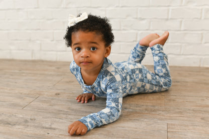 Bluebell Patchwork Ribbed Zip Pajamas