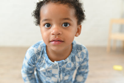 Bluebell Patchwork Ribbed Zip Pajamas