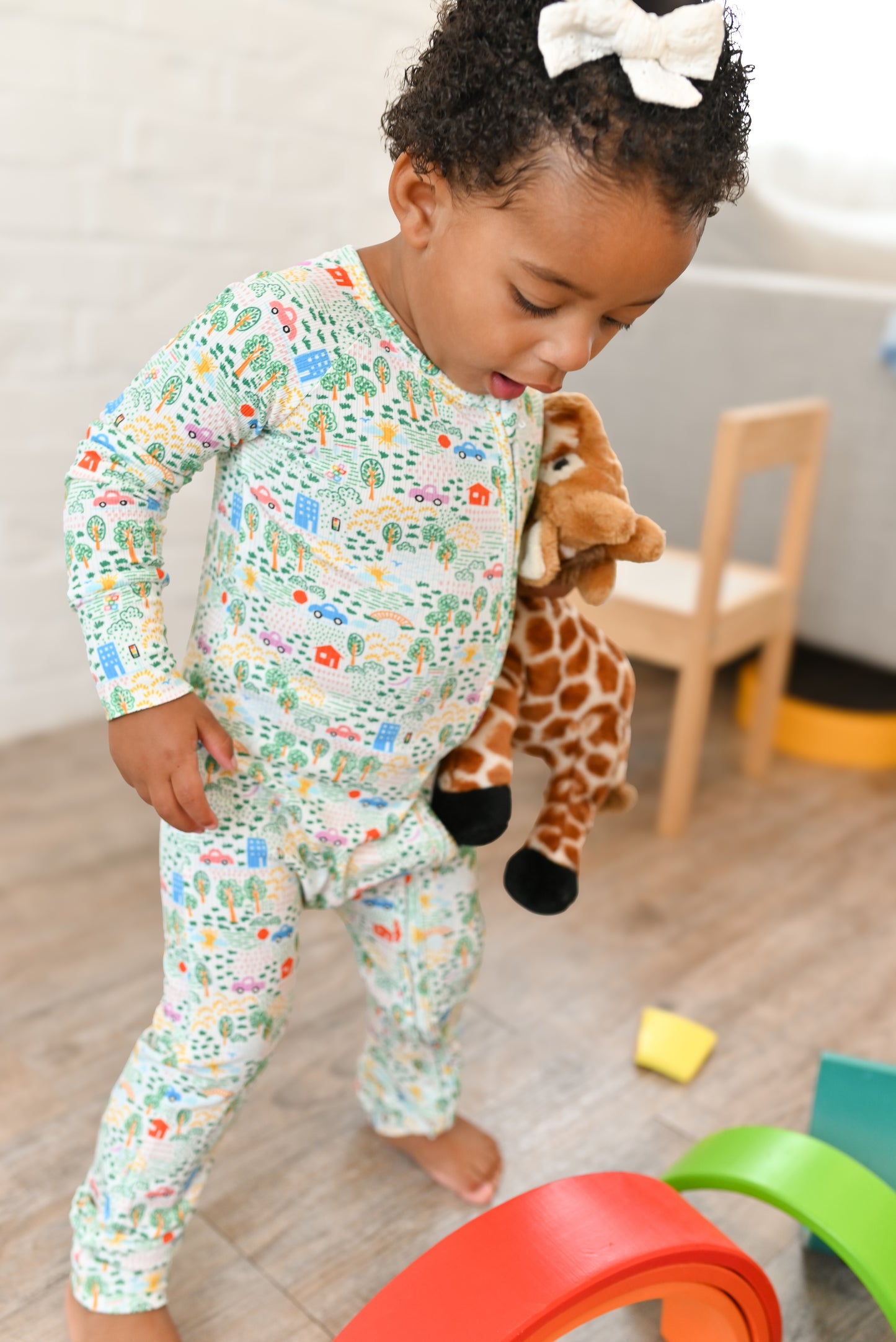 Crayon Life Ribbed Zip Pajamas