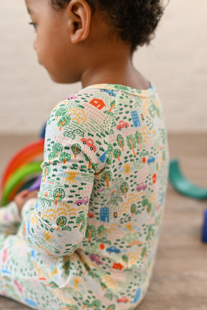 Crayon Life Ribbed Zip Pajamas