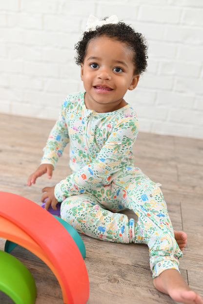 Crayon Life Ribbed Zip Pajamas