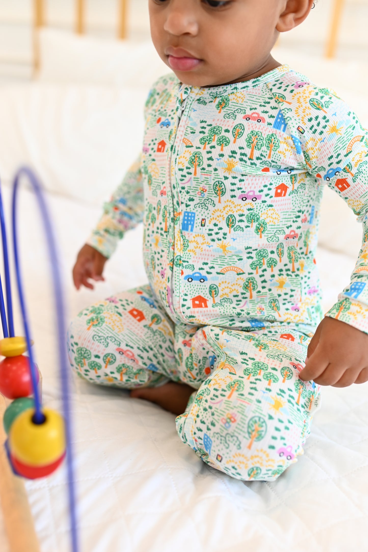 Crayon Life Ribbed Zip Pajamas