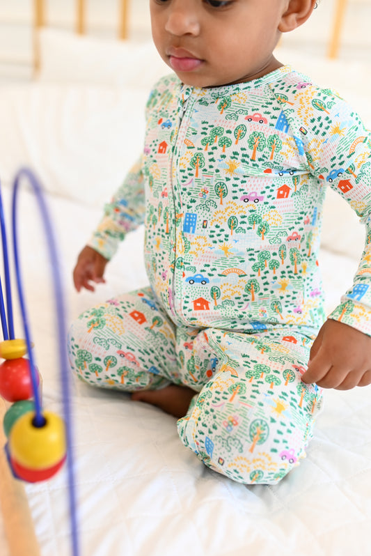 Crayon Life Ribbed Zip Pajamas