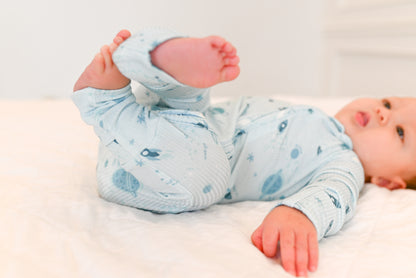 Star Explorer Ribbed Zip Pajamas