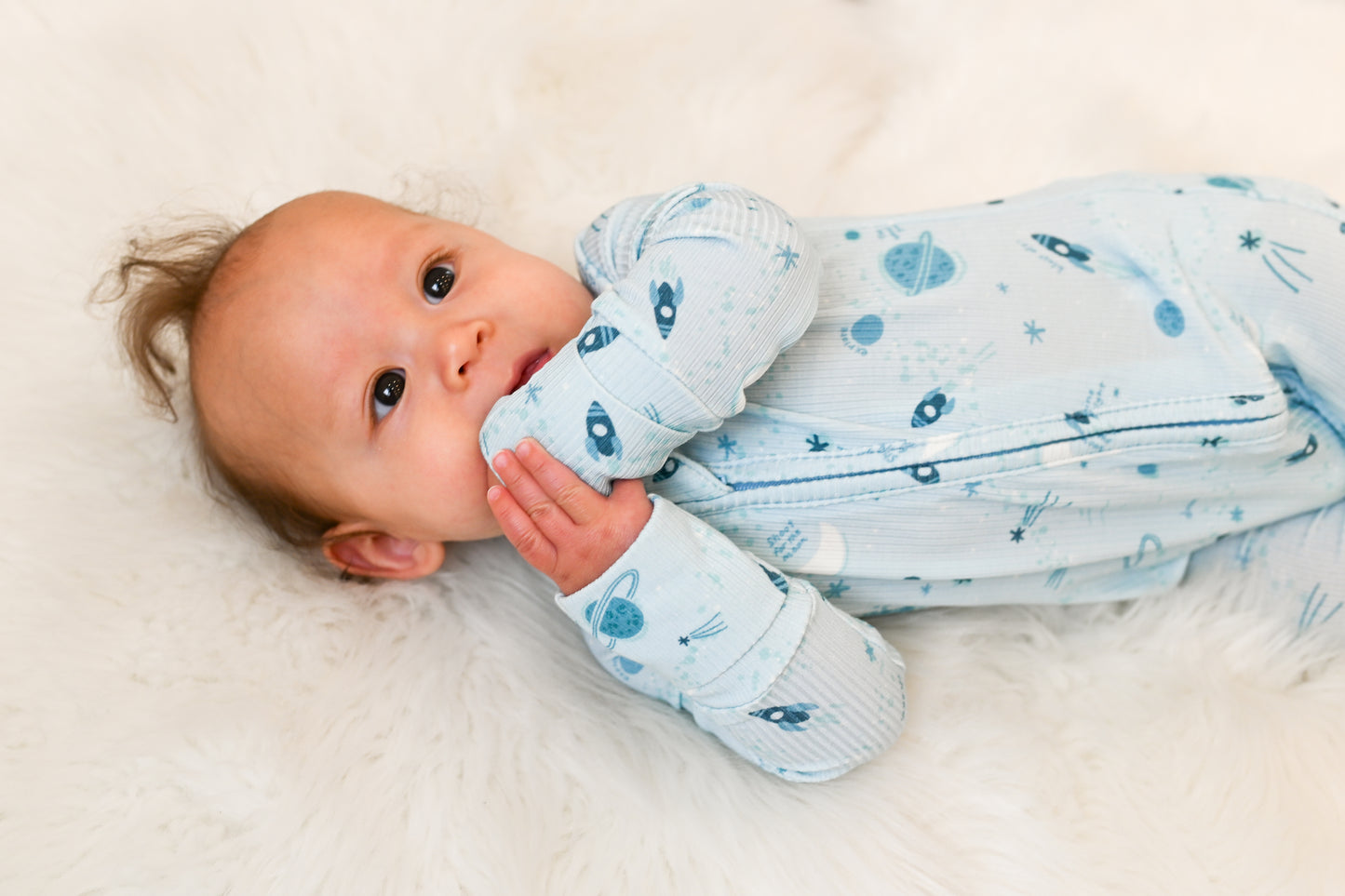 Star Explorer Ribbed Zip Pajamas