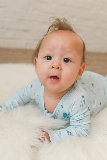 Star Explorer Ribbed Zip Pajamas