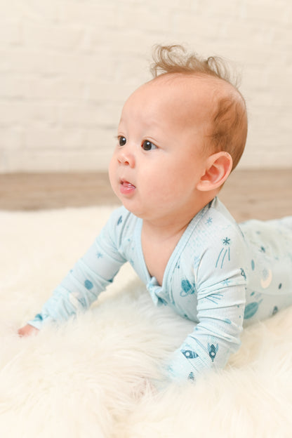 Star Explorer Ribbed Zip Pajamas