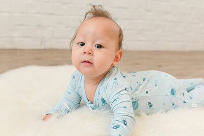 Star Explorer Ribbed Zip Pajamas