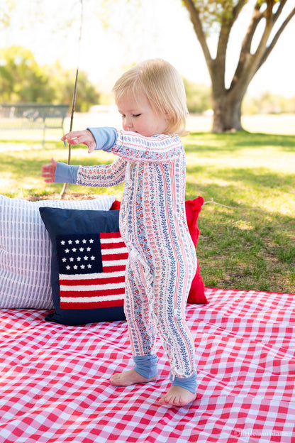 Patriotic Posies Baby Zip Pajama