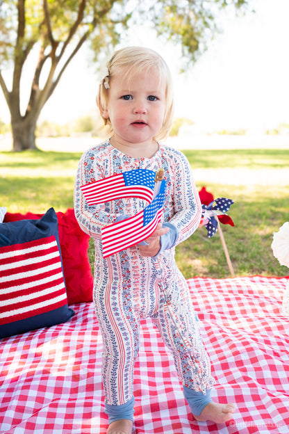 Patriotic Posies Baby Zip Pajama