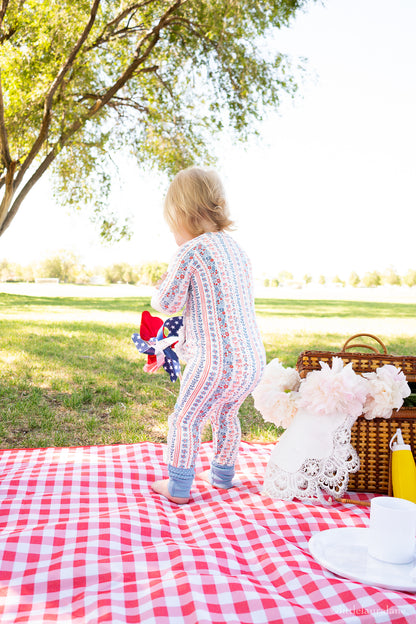 Patriotic Posies Baby Zip Pajama