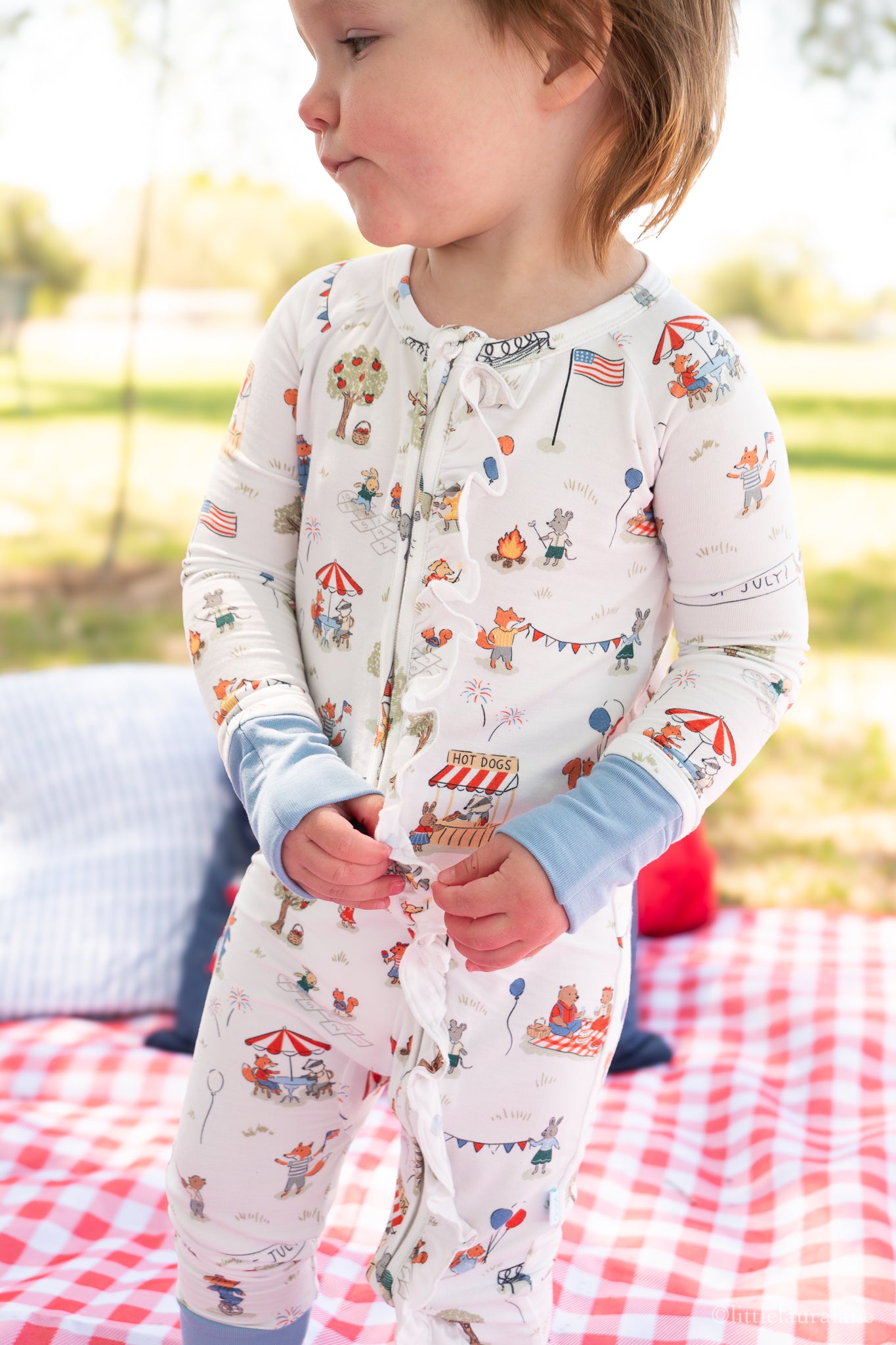 American Picnic Baby Zip Pajama