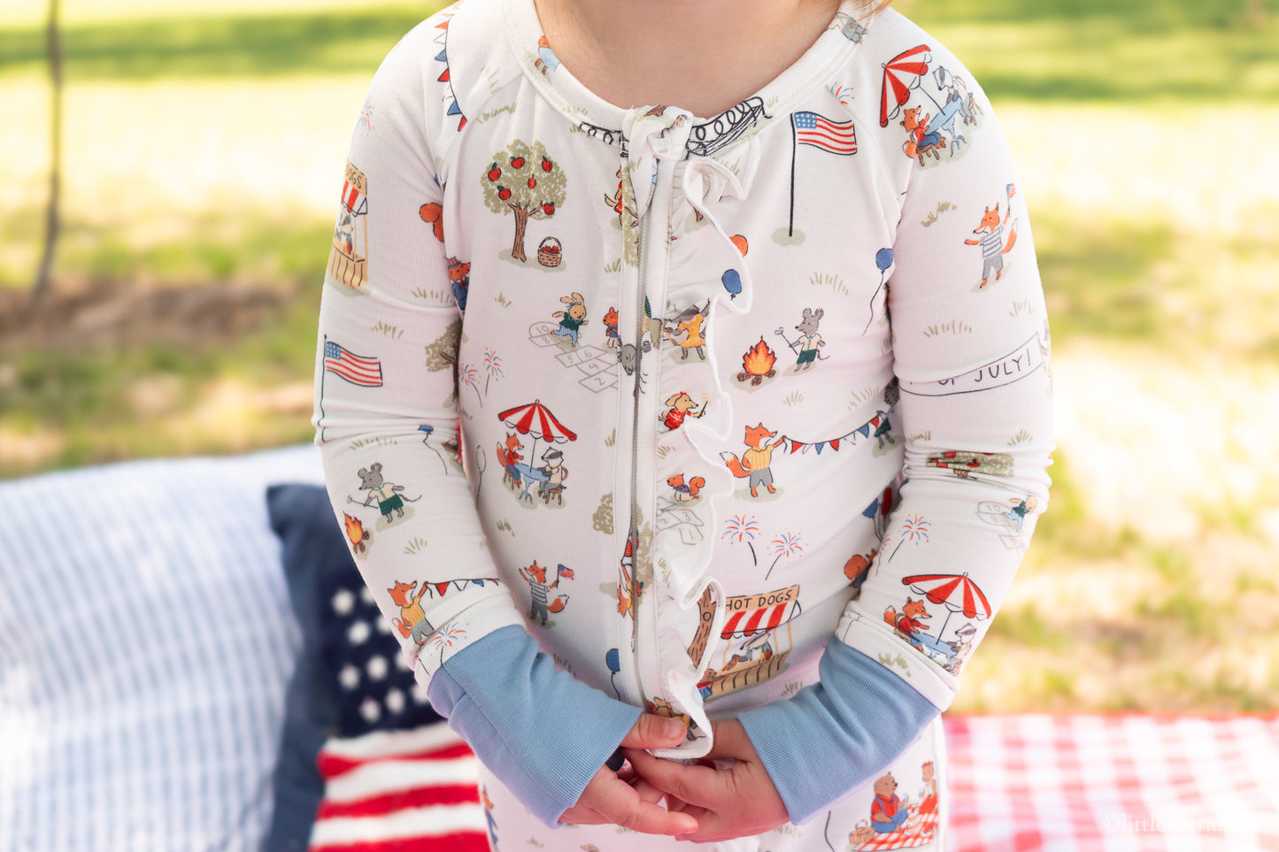 American Picnic Baby Zip Pajama