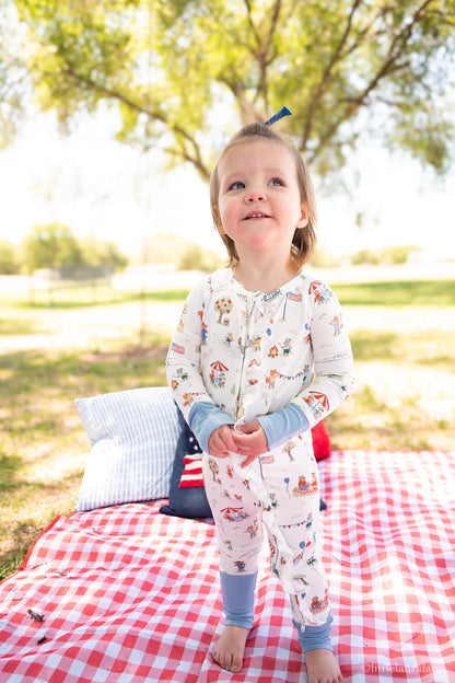 American Picnic Baby Zip Pajama