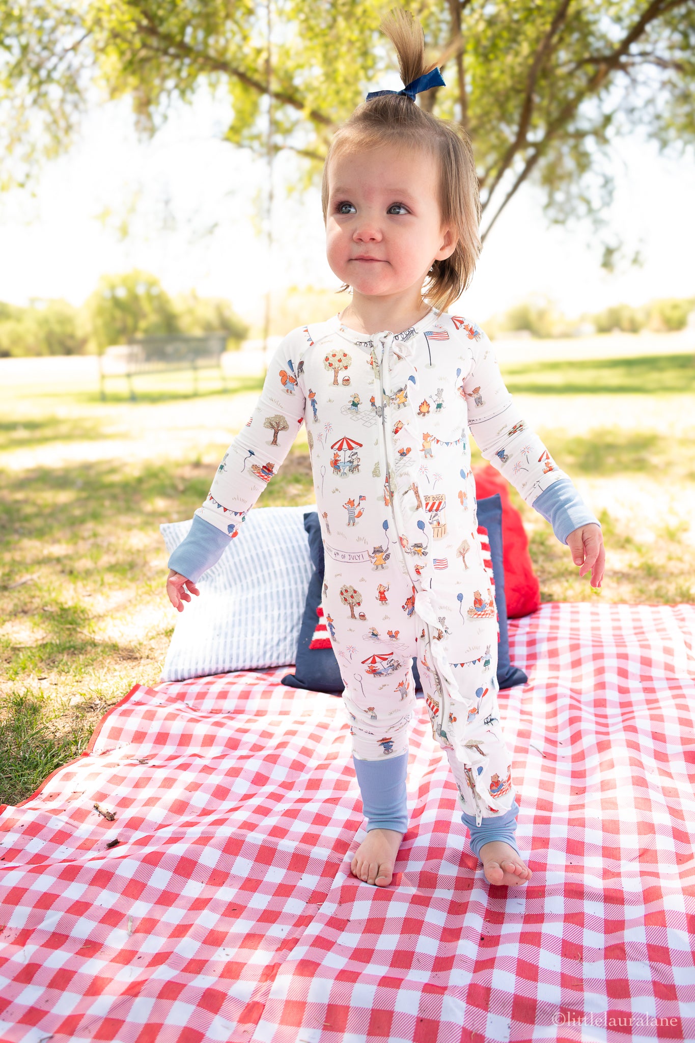 American Picnic Baby Zip Pajama