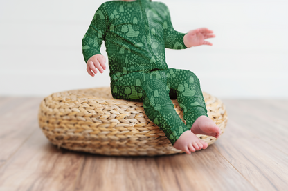 Little Bear Forest Ribbed Zip Pajamas
