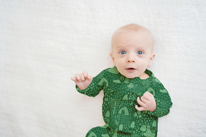 Little Bear Forest Ribbed Zip Pajamas