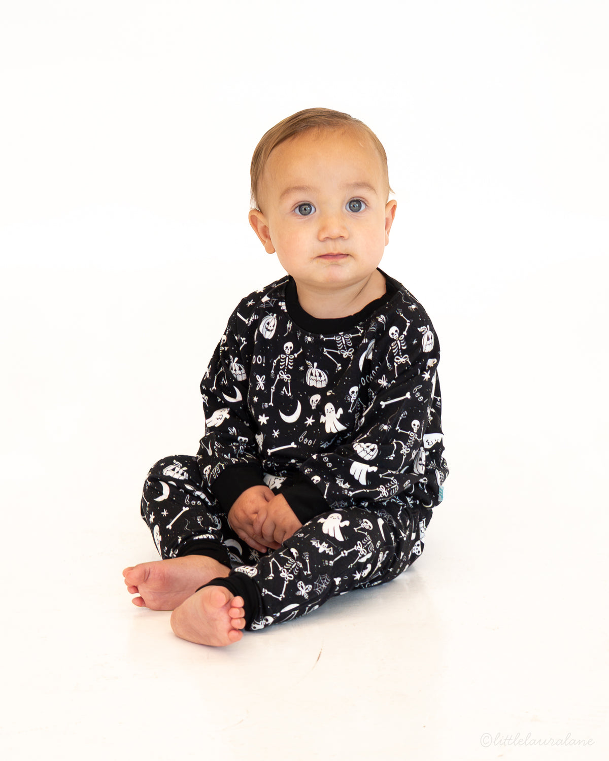 Skeleton Party Black & White Halloween Bamboo Jogger Set