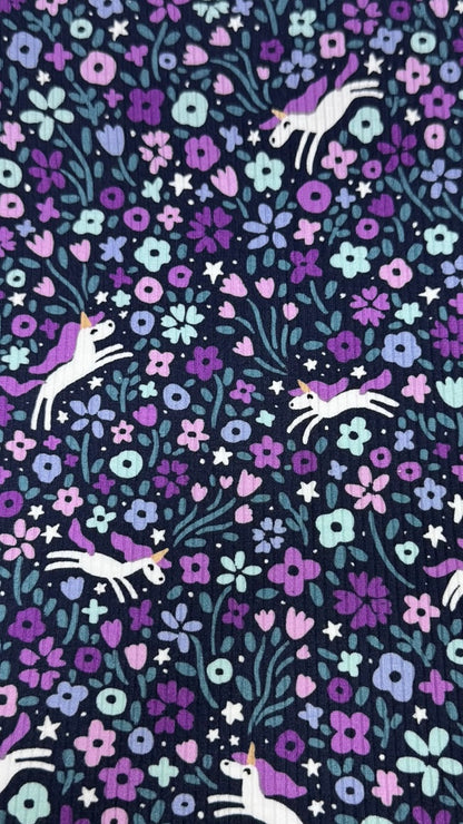 Midnight Unicorn Ribbed Zip Pajamas