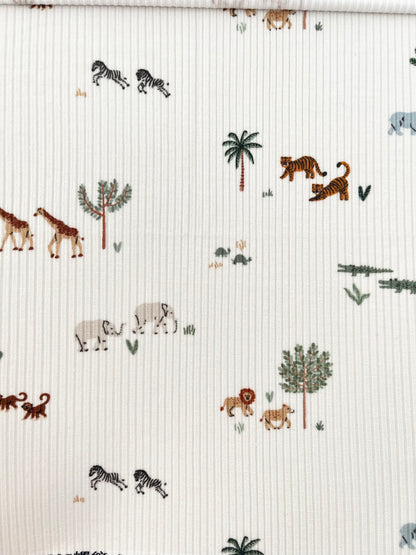 Little Safari Ribbed Zip Pajamas