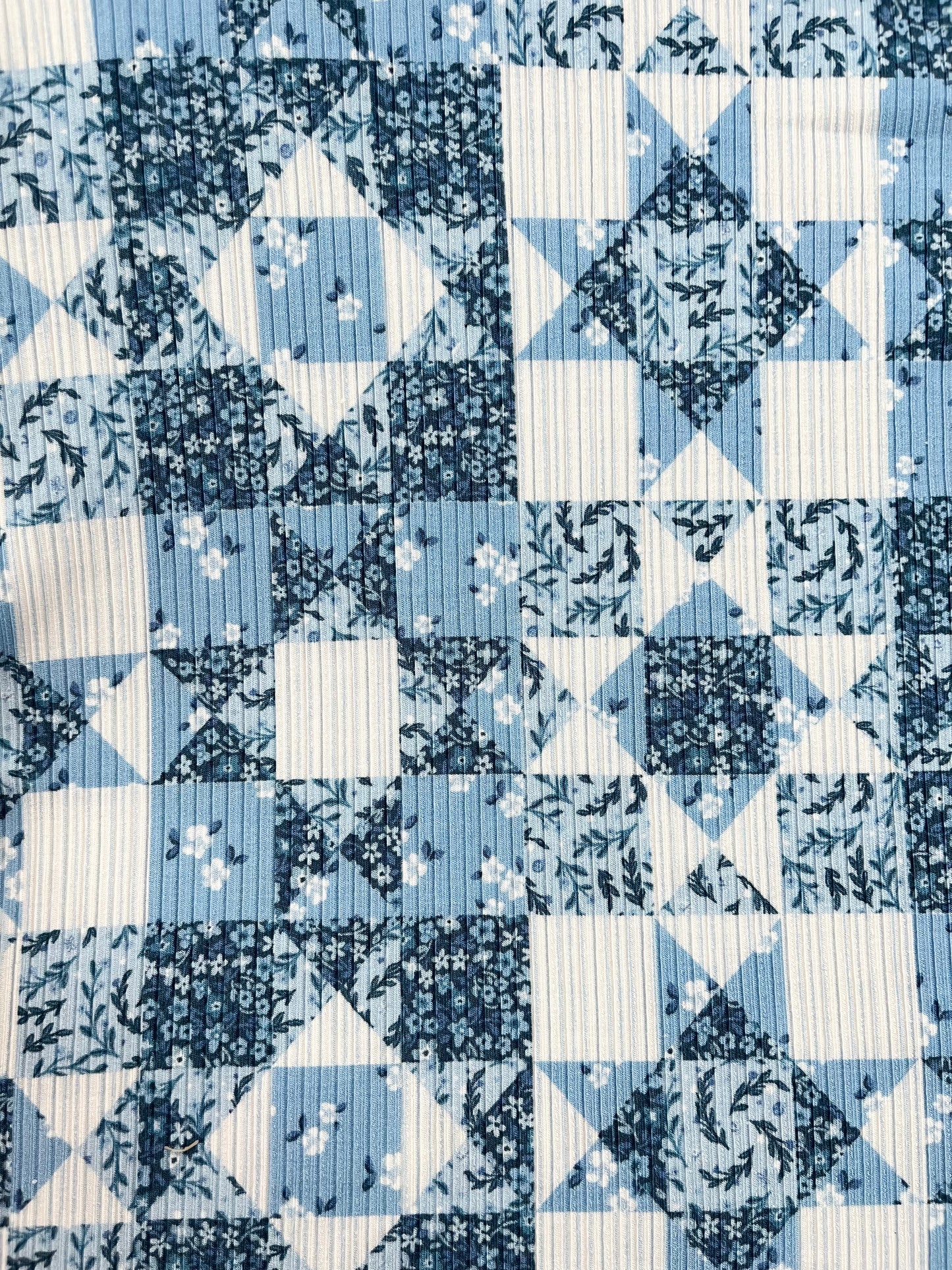 Bluebell Patchwork Ribbed Two-Piece Set