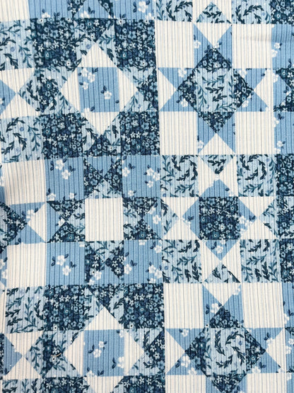 Bluebell Patchwork Ribbed Two-Piece Set