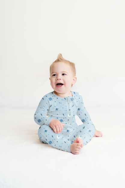 Star Explorer Ribbed Zip Pajamas