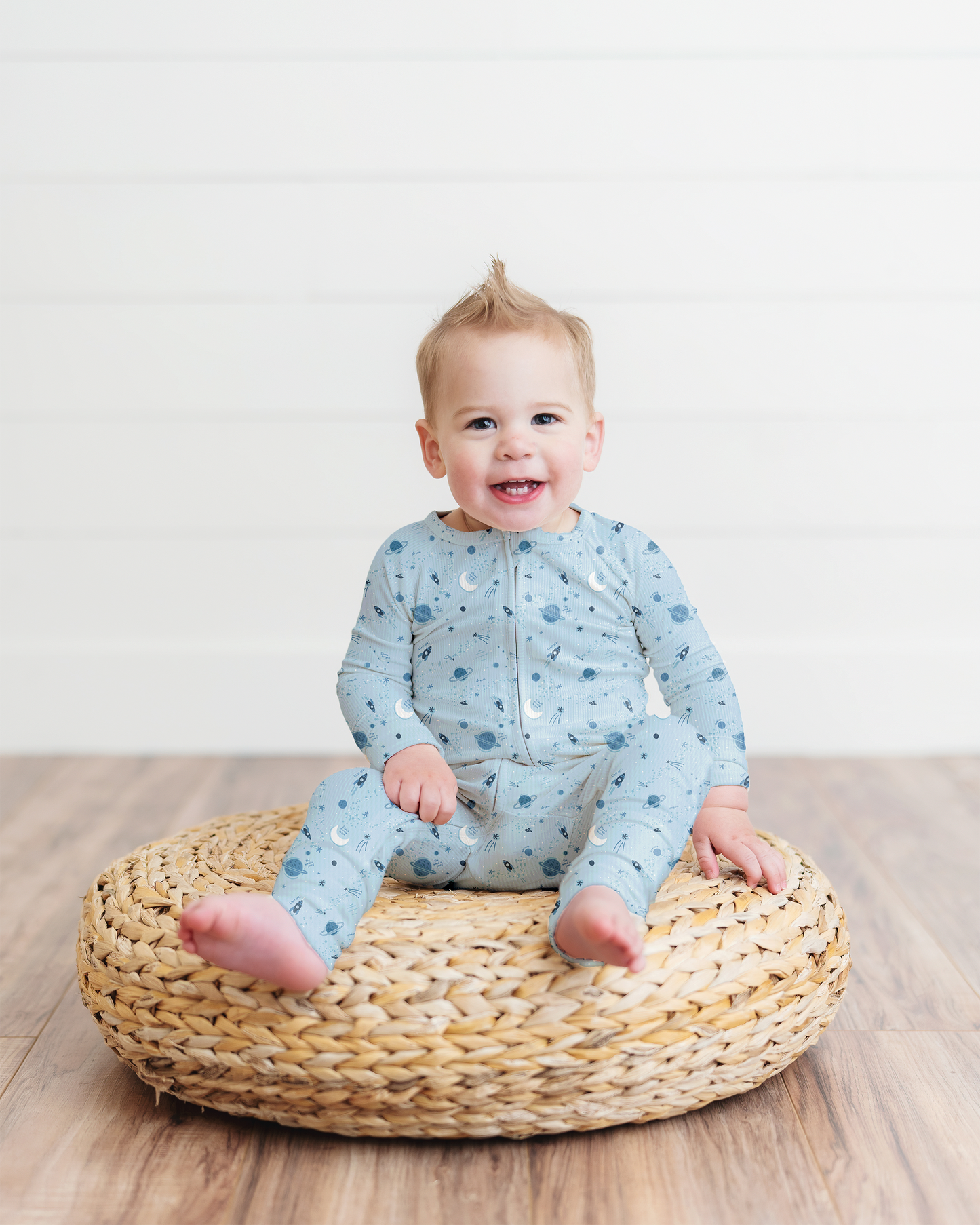 Star Explorer Ribbed Zip Pajamas