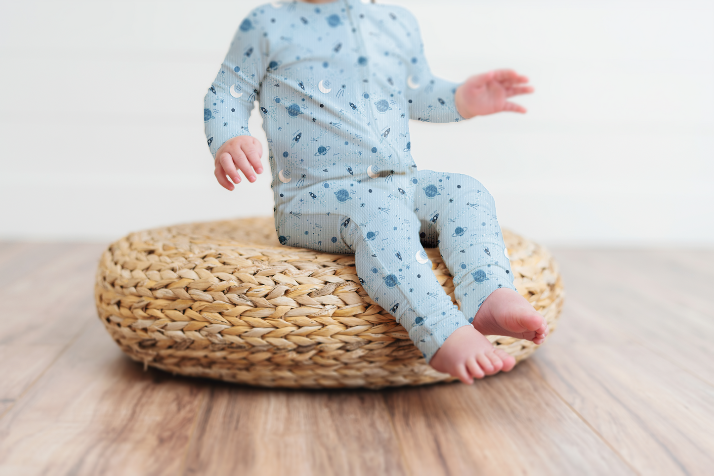 Star Explorer Ribbed Zip Pajamas