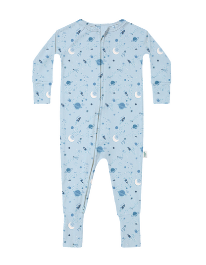 Star Explorer Ribbed Zip Pajamas