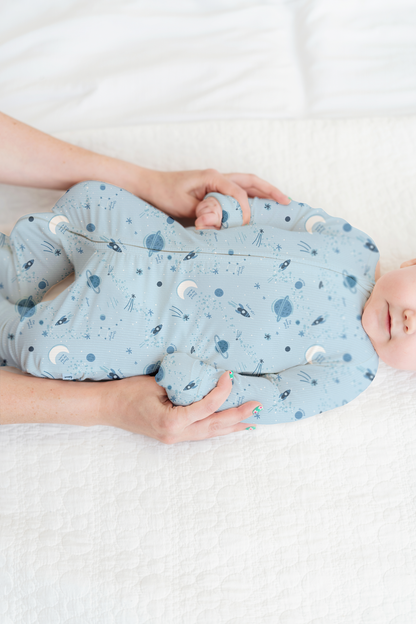 Star Explorer Ribbed Zip Pajamas