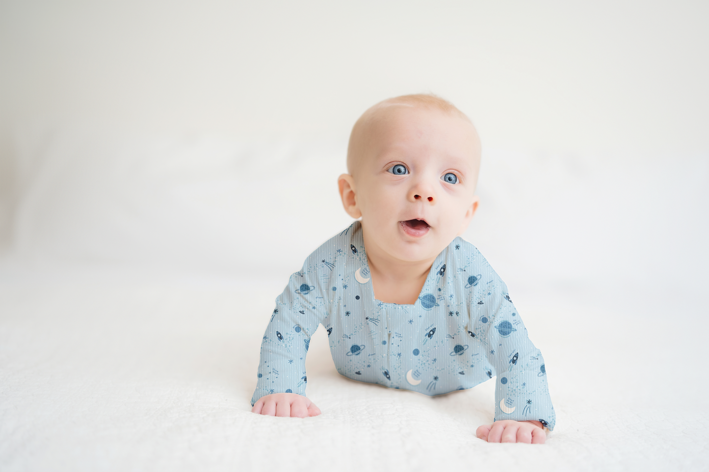 Star Explorer Ribbed Zip Pajamas