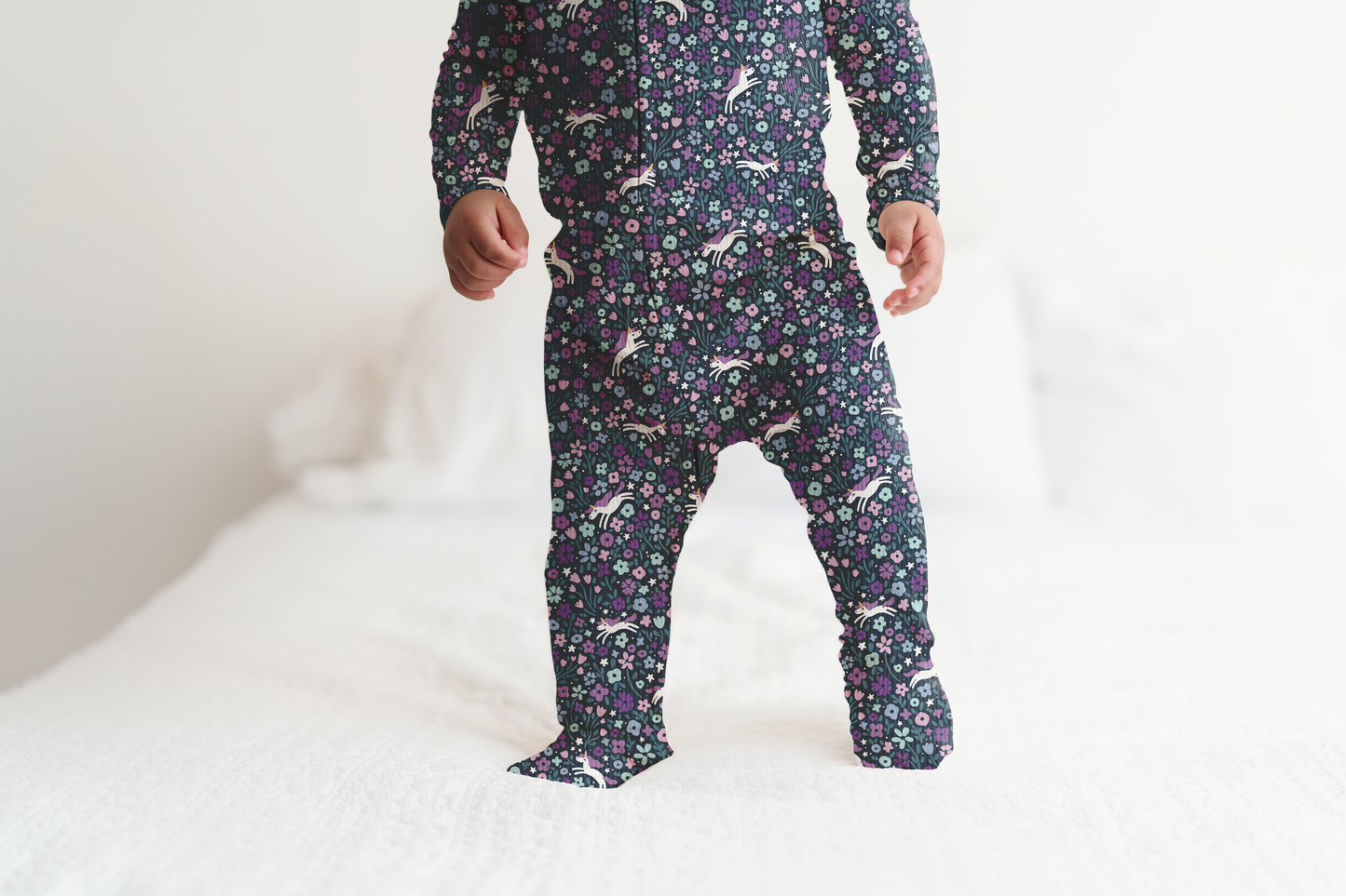 Midnight Unicorn Ribbed Zip Pajamas