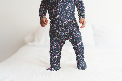 Midnight Unicorn Ribbed Zip Pajamas