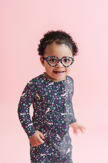 Midnight Unicorn Ribbed Zip Pajamas