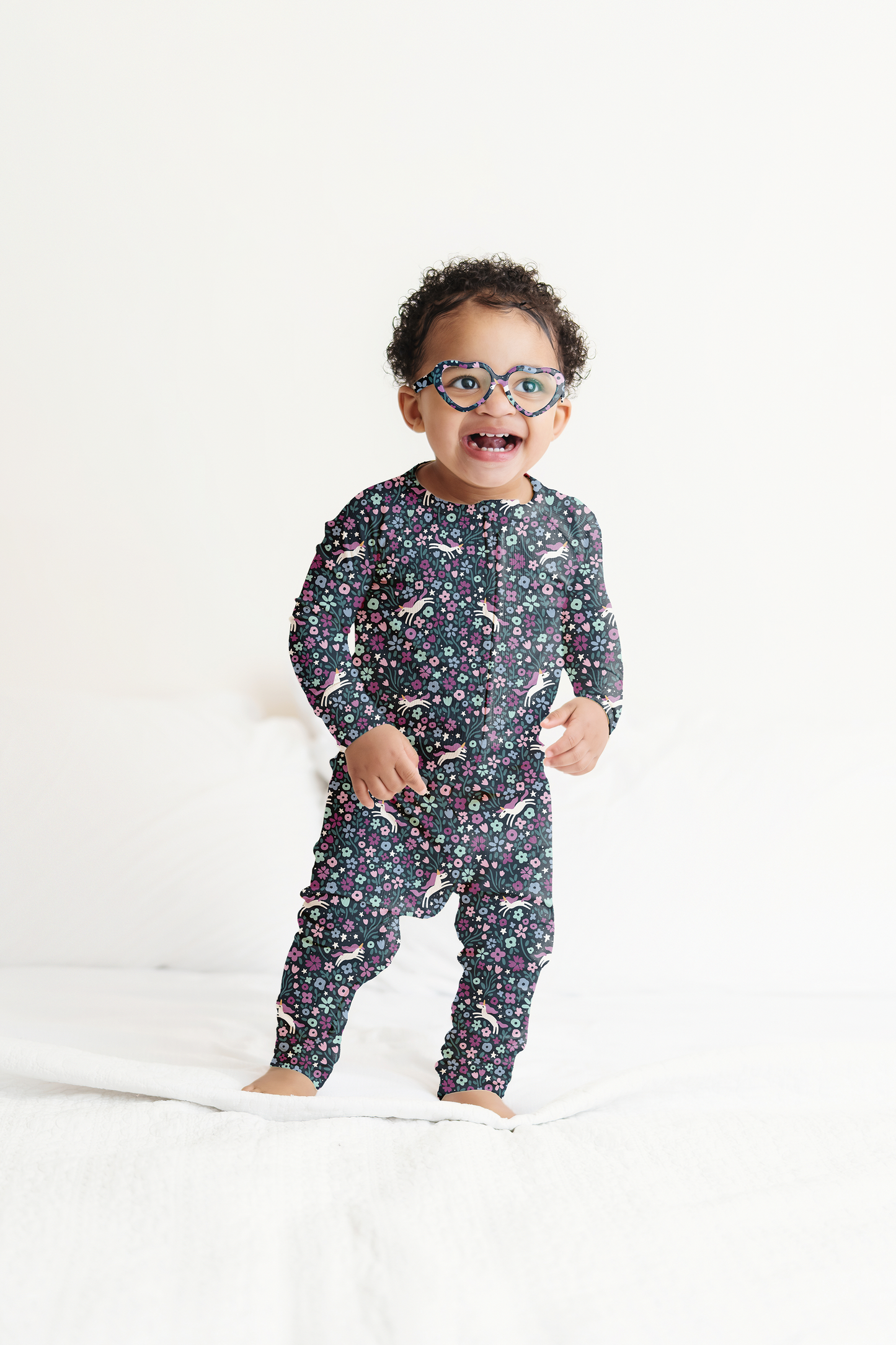 Midnight Unicorn Ribbed Zip Pajamas