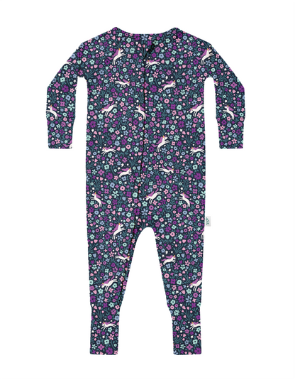 Midnight Unicorn Ribbed Zip Pajamas