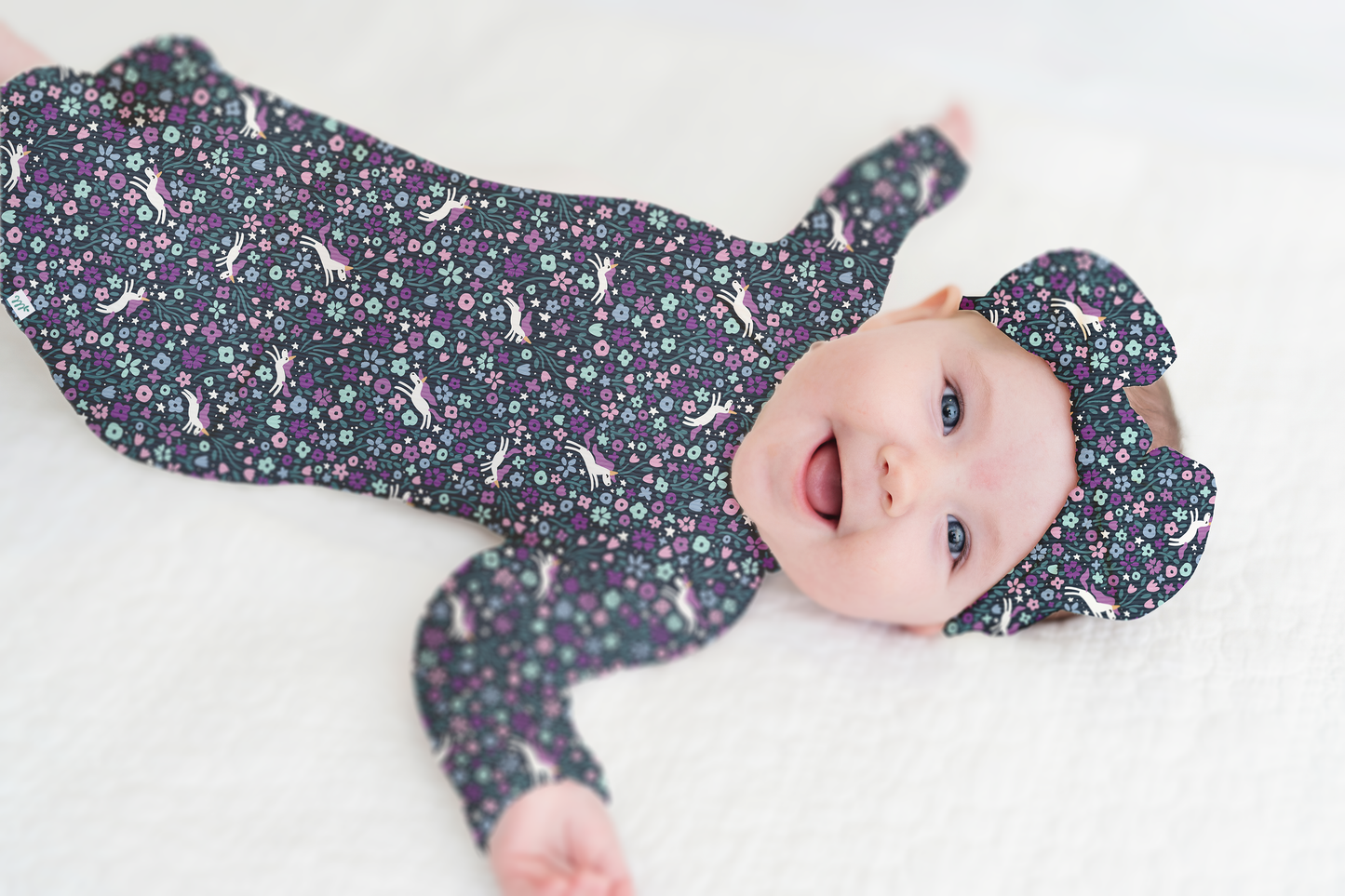 Midnight Unicorn Ribbed Zip Pajamas