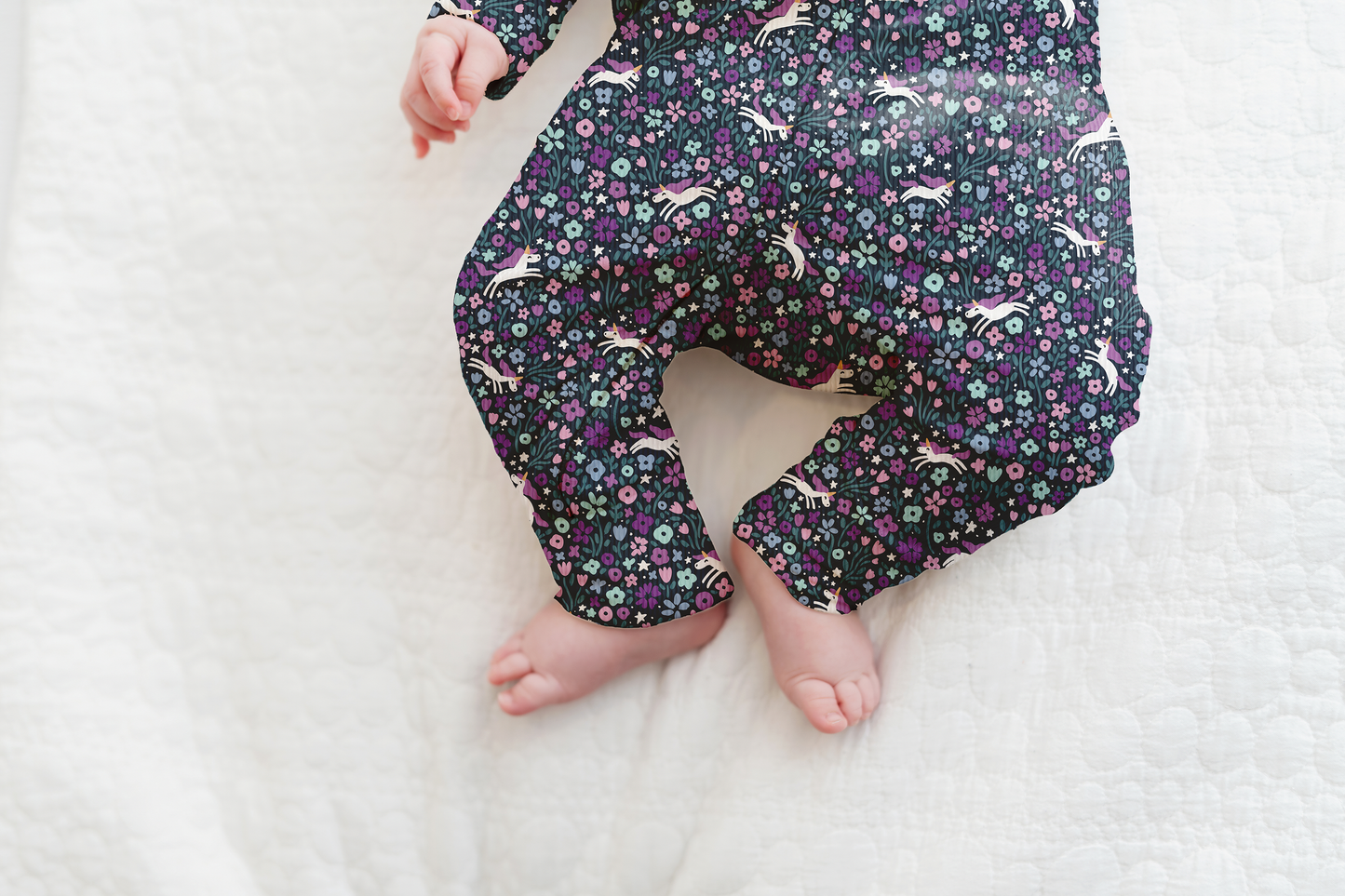 Midnight Unicorn Ribbed Zip Pajamas