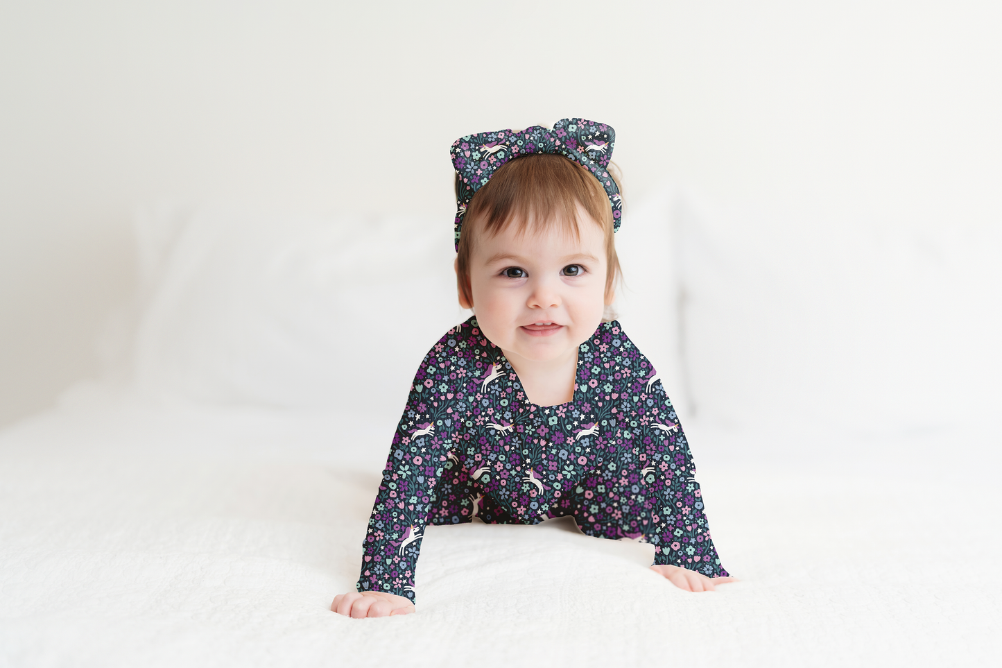 Midnight Unicorn Ribbed Zip Pajamas