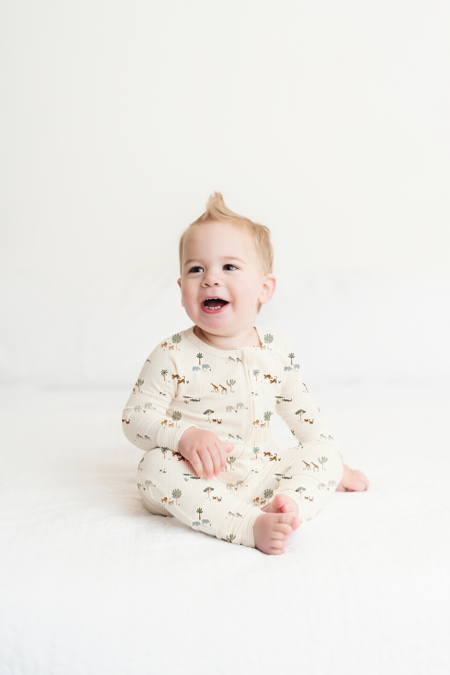 Little Safari Ribbed Zip Pajamas