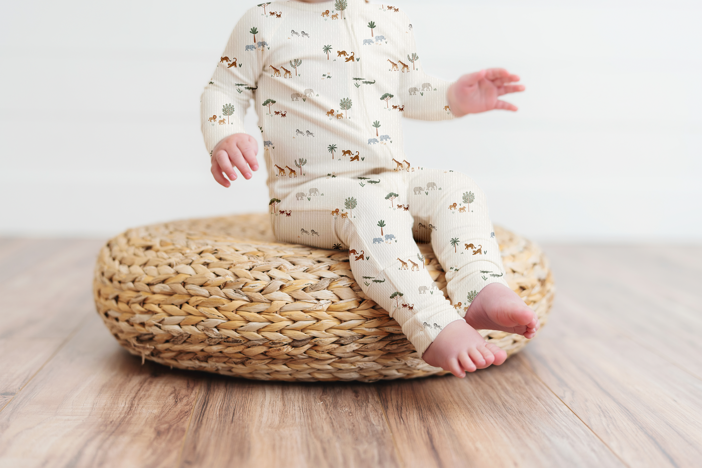 Little Safari Ribbed Zip Pajamas