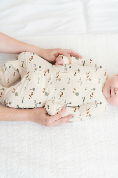 Little Safari Ribbed Zip Pajamas