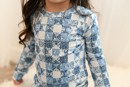 Bluebell Patchwork Ribbed Two-Piece Set