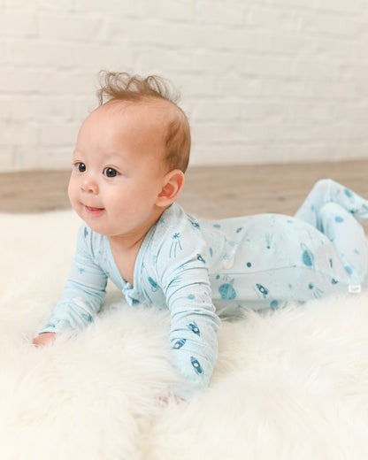 Star Explorer Ribbed Zip Pajamas