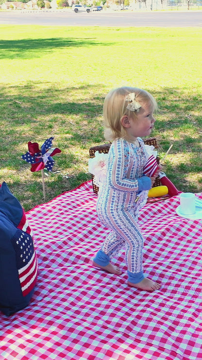 Patriotic Posies Baby Zip Pajama